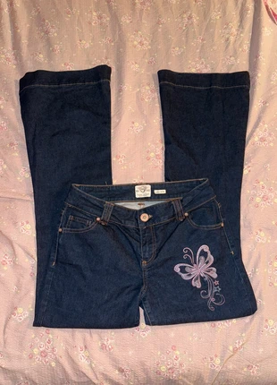 River island low rise bootcut flared dark wash denim jeans y2k embroidered fairycore, brand: River Island, condition: Very good, size: L / 12, £12.95, £14.30 includes Buyer Protection