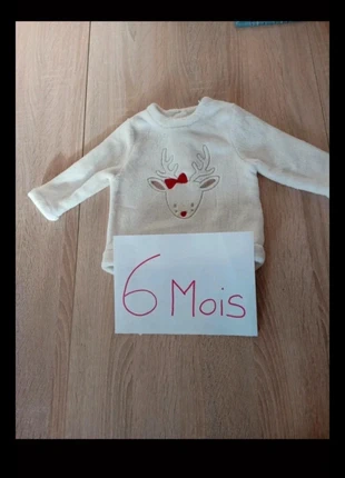 Pull Rennes Noël, merk: Verbaudet, staat: Heel goed, maat: 3-6 maanden / 62 cm, € 1,00, € 1,75 inclusief Kopersbescherming