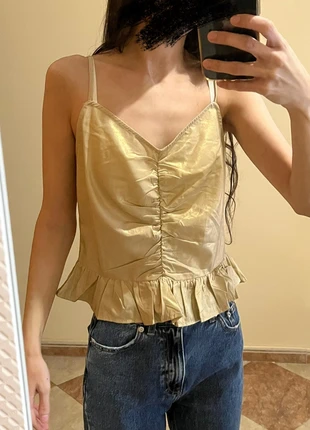 Top tirantes dorado talla 34, marque: Pimkie, état: Neuf avec étiquette, taille: XS / 34 / 6, 1,50 €, 2,28 € Protection acheteurs incluse