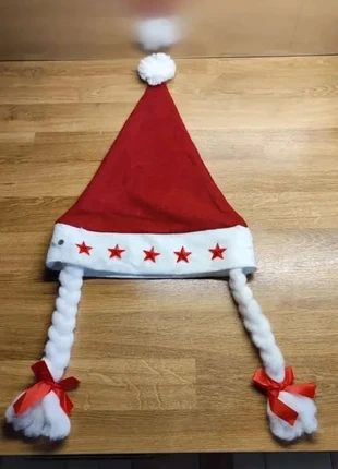 Bonnet de Père Noël qui s'éclaire avec nattes, état: Bon état, taille: Taille unique, 4,00 €, 4,90 € Protection acheteurs incluse