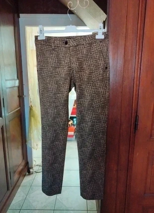 Pantalon chino beige et marron carreaux Mason's L/40 vintage regular fit plaid print pants, brand: Mason's, condition: Very good, size: L / 40 / 12, €17.00, €18.55 includes Buyer Protection