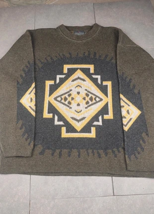Pull col rond sweat motif géométrique acrylique laine wool taille L, marke: Vintage Dressing, zustand: Sehr gut, größe: L, 20,00 €, 21,70 € beinhaltet Vinted-Käuferschutz Pro