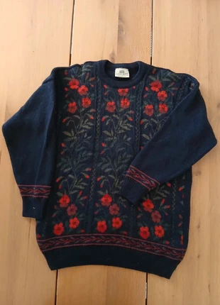 Pull col rond concept knitwear 100% pure laine motif floral vintage taille L made in britain unisexe, marque: Vintage Dressing, état: Très bon état, taille: L, 42,00 €, 44,80 € Protection acheteurs incluse