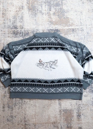 Pull maille Knit Moutain Husky train winter brodé vintage - Taille S Oversize, brand: Vintage Dressing, condition: Very good, size: S / 36 / 8, €32.00, €34.30 includes Buyer Protection Pro