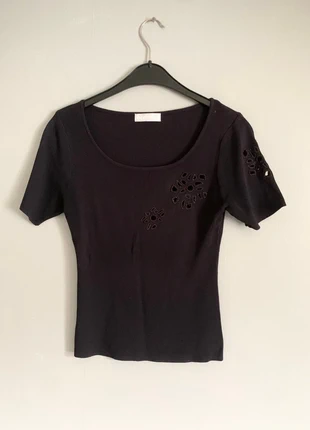 Haut vintage noir détails broderies floral - Taille S 36, marque: Vintage Dressing, état: Très bon état, taille: M / 38 / 10, 8,00 €, 9,10 € Protection acheteurs incluse