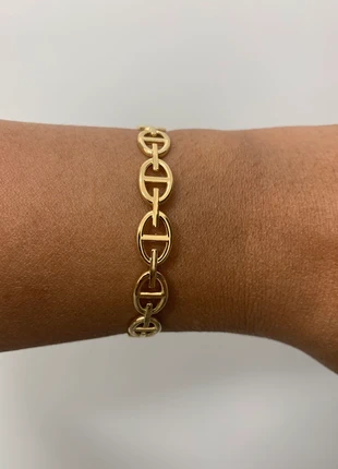 Bracelet manchette doré tendance maille marine acier inoxydable, marque: Tendance, état: Très bon état, 12,00 €, 13,30 € Protection acheteurs (Pro) incluse