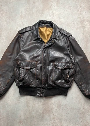 Veste Harrington bomber aviateur schott en cuir marron boxy fit vintage - L, marque: Schott, état: Très bon état, taille: L, 189,00 €, 199,15 € Protection acheteurs incluse