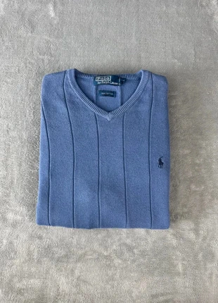 Pull Ralph Lauren uni bleu col en V logo brodé marine M homme, marca: Ralph Lauren, estado: Muito bom, tamanho: M, €32.90, €35.25 inclui Proteção do Comprador