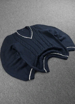 Pull "Aran" à Col V Vintage 80s en Maille Bleu Marine à Motifs Torsades (M/L), marca: Vintage Dressing, estado: Bueno, tamaño: M, 19,00 €, 20,65 € Protección al comprador Pro incluida