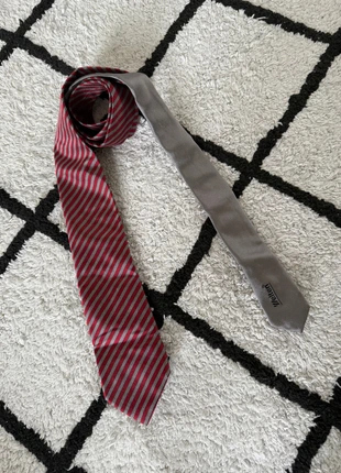 New red silver grey striped tie stropdas silk 7,5cm Profuomo Original cravate corbata gravata, merk: Profuomo, staat: Nieuw zonder prijskaartje, € 16,99, € 18,54 inclusief Kopersbescherming
