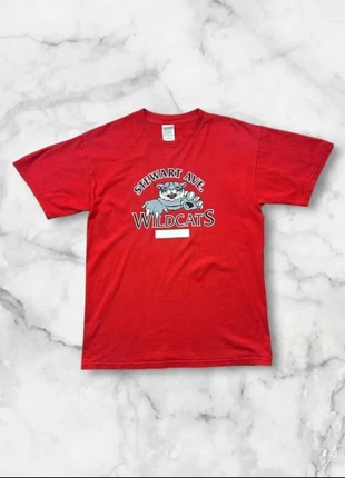 T-shirt Vintage Stewart Ave. Wildcats Mascotte Rouge – Gildan Taille M, marque: Gildan, état: Bon état, taille: M / 38 / 10, 12,00 €, 13,30 € Protection acheteurs (Pro) incluse