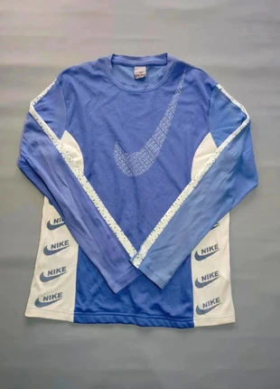 T-shirt manches longues sport Nike 90's vintage bleu - blanc 100 % coton Taille L, brand: Nike, condition: Good, size: L, €15.00, €16.45 includes Buyer Protection Pro