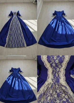 Robe Longue Satin Bleu Roi – Élégante / Royale / Médiévale / Cosplay, merk: Maison Dareléa, staat: Heel goed, maat: M / 38 / 10, € 89,99, € 95,19 inclusief Kopersbescherming Pro