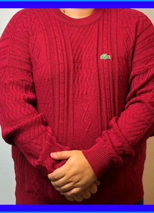 Pull Torsadé Lacoste Rouge / Logo brodé / Taille XXL Homme, brand: Lacoste, condizioni: Ottime, taglia: XXL, €30.00, €32.20 include la Protezione acquisti
