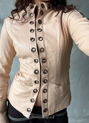 100% true leather - vintage utility eyelet leather jacket, brand: Vintage Dressing, condition: Very good, size: S / 36 / 8, €45.00, €47.95 includes Buyer Protection