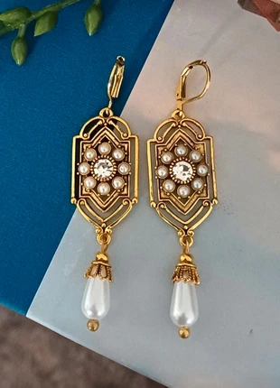 Boucles d'oreilles doré perle, marque: Vintage Chic, état: Très bon état, 5,00 €, 5,95 € Protection acheteurs incluse