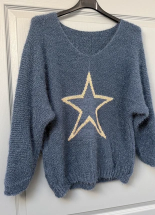Pull femme mohair étoile couleur bleu jeans M/L pull- over, marque: mohair lagi, état: Très bon état, taille: L / 40 / 12, 24,00 €, 25,90 € Protection acheteurs (Pro) incluse