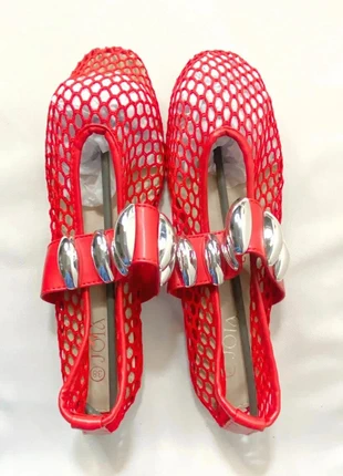 JOIA Paris - Ballerines plates avec bijoux - Rouge - Taille 38, marke: Joia, zustand: Neu, mit Etikett, größe: 38, 15,00 €, 16,45 € beinhaltet Vinted-Käuferschutz Pro