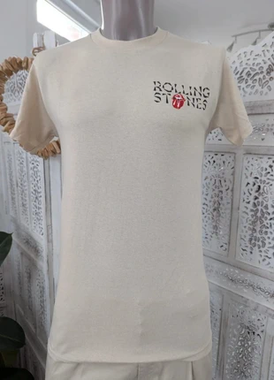 T-shirt Rolling Stones Gildan – Taille S – Beige & logo multicolore B16, brand: Gildan, condition: Very good, size: S, €19.99, €21.69 includes Buyer Protection Pro
