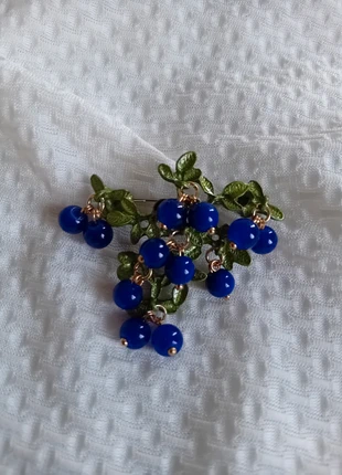 Broche épingle grappe de fruits émail vert bleu nuit, marca: Vintage Chic, estado: Nuevo con etiquetas, 3,75 €, 4,64 € Protección al comprador Pro incluida