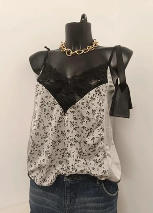 Y2K Satin Lace Camisole Floral Lingerie Style 2000s Vintage, marca: Vintage Dressing, estado: Novo com etiquetas, tamanho: M / 38 / 10, €4.95, €5.90 inclui Proteção do Comprador