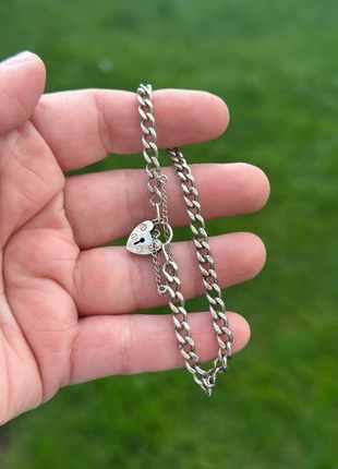 Vintage Sterling Silver Hallmarked Charm Bracelet / Heart Padlock, condition: Very good, £25.00, £26.95 includes Buyer Protection Pro