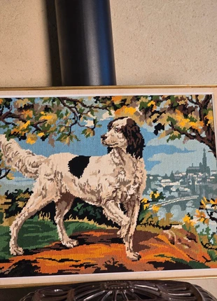 Grand canevas vintage chien de chasse, paysage de campagne – cadre doré, brand: Vintage Love, condition: Very good, €12.00, €13.30 includes Buyer Protection