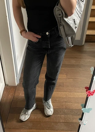 Jean gris Zara xs taille haute, marca: Zara, estado: Muito bom, tamanho: XS / 34 / 6, €8.00, €9.10 inclui Proteção do Comprador