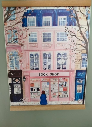 Affiche A3 - Poster librairie book shop bibliothèque girly fleurs blanches, zustand: Sehr gut, 8,00 €, 9,10 € beinhaltet Vinted-Käuferschutz Pro