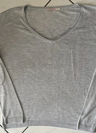 Pull Camaïeu M gris clair libellule pailletée multicolore – doux, fin et élégant au quotidien, merk: Camaïeu, staat: Heel goed, maat: M / 38 / 10, € 11,90, € 13,20 inclusief Kopersbescherming