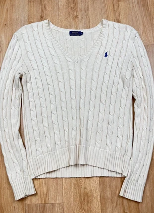 Pull torsadé Ralph Lauren col V beige taille M femme 100% coton, marca: Ralph Lauren, estado: Muy bueno, tamaño: M / 38 / 10, 49,90 €, 53,10 € Protección al comprador Pro incluida