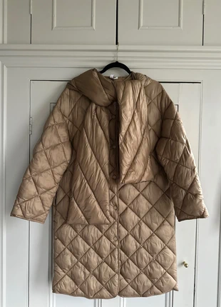 Tan camel quilted water repellent scarf coat Mango Size XS UK 8-12, brand: Mango, condition: New without tags, size: XS / UK 4-6, £30.00, £32.20 includes Buyer Protection