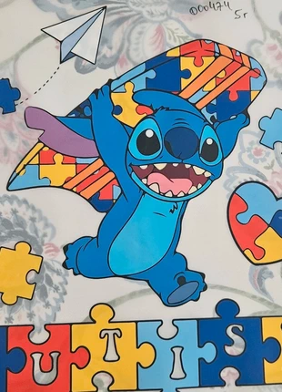 Neues Bügelbild Stitch - Autismus-Awareness Puzzle Design, merk: NO LABEL, staat: Nieuw met prijskaartje, € 2,50, € 3,33 inclusief Kopersbescherming