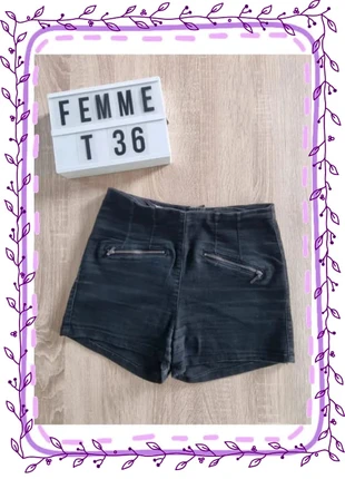 🍂 Short noir taille haute 🍂, état: Bon état, taille: S / 36 / 8, 6,00 €, 7,00 € Protection acheteurs incluse