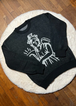 Pull maille oversize tendance , knit Y2K streetwear Aesthetic en coton avec motif - Taille M, merk: y2k, staat: Nieuw zonder prijskaartje, maat: M, € 24,90, € 26,85 inclusief Kopersbescherming Pro