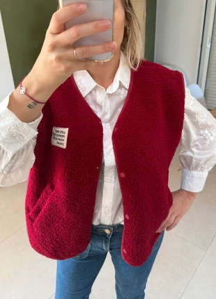 Gilet sans manches oversize moutmout bordeaux, brand: Boutique Italiana, condizioni: Nuovo con cartellino, taglia: M / IT 42 / EU 38, €29.99, €32.19 include la Protezione acquisti