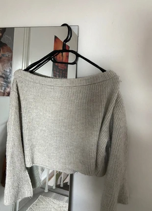 Pull hiver épaules dénudées gris, marke: H&M, zustand: Gut, größe: M / 38 / 10, 2,00 €, 2,80 € inklusive Vinted-Käuferschutz