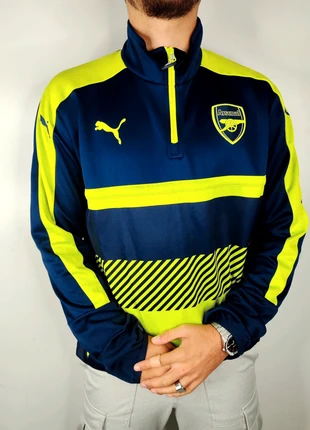 Pull half zip bleu marine jaune fluo arsenal puma T.L, marque: Puma, état: Très bon état, taille: L, 12,00 €, 13,30 € Protection acheteurs (Pro) incluse