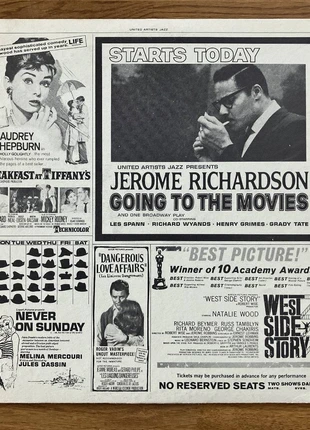 Jerome Richardson / Going To The Movies, staat: Heel goed, € 55,00, € 58,45 inclusief Kopersbescherming Pro