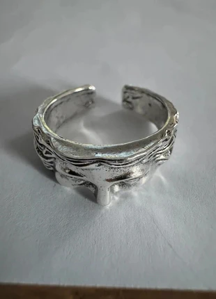 🌙 Bague argentée sculpturale – esprit arty & mystérieux, condition: New without tags, size: Adjustable, €12.25, €13.56 includes Buyer Protection