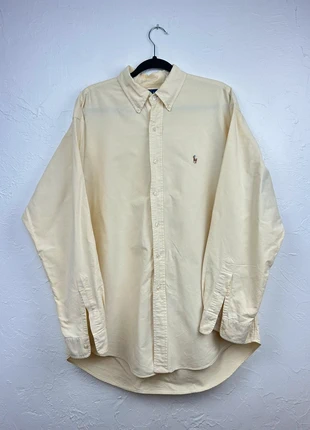 Chemise Ralph Lauren jaune clair – manches longues – Yarmouth 100% coton Oxford M homme logo brodé, marque: Ralph Lauren, état: Bon état, taille: M, 31,50 €, 33,78 € Protection acheteurs (Pro) incluse