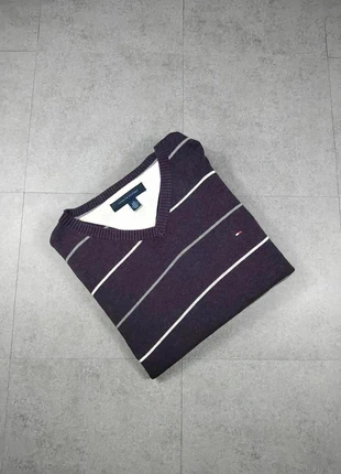 Pull - Tommy Hilfiger - Voilet - A rayures blanches - Col V - Taille L #57, marque: Tommy Hilfiger, état: Très bon état, taille: L, 15,00 €, 16,45 € Protection acheteurs incluse