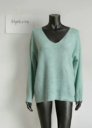 Pull fin col V – Menthe chiné & blanc – Taille L – In Extenso, marke: In Extenso, zustand: Sehr gut, größe: L / 40 / 12, 6,95 €, 8,00 € inklusive Vinted-Käuferschutz