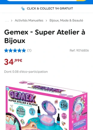 Atelier bijoux gemex, marque: Atelier, état: Neuf avec étiquette, taille: Prématuré, jusqu'à 44cm, 12,00 €, 13,30 € Protection acheteurs incluse