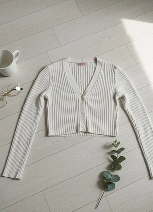 Cardigan Crop a Costine – Panna Bianco, Taglia Unica S/M, marca: Amelie, estado: Muy bueno, tamaño: S / 36 / 8, 5,99 €, 6,99 € Protección al comprador incluida