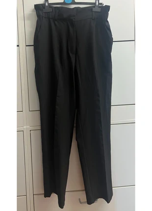 Pantaloni Neri Paperbag Vita Arricciata, marque: H&M, état: Très bon état, taille: XXL / 44 / 16, 12,00 €, 13,30 € Protection acheteurs incluse