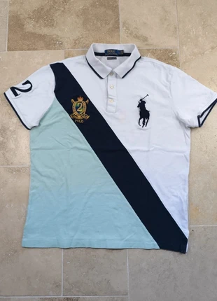Polo Ralph Lauren - Homme custom slim fit L - Blanc avec couleurs et big pony marine - coton piqué, marke: Ralph Lauren, zustand: Sehr gut, größe: L, 40,00 €, 42,70 € beinhaltet Vinted-Käuferschutz Pro