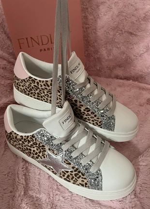 Baskets Findlay femme léopard & paillettes argentées – taille 38 neuves, marque: Findlay, état: Neuf avec étiquette, taille: 38, 29,00 €, 31,15 € Protection acheteurs incluse