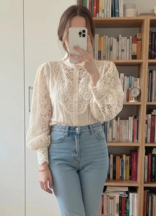 Chemisier beige en dentelle style boho chic taille S, marque: celsus, état: Très bon état, taille: S / 36 / 8, 29,90 €, 32,10 € Protection acheteurs (Pro) incluse