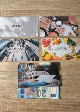 5 enveloppes budgétaires plastifiées, marque: Fait Main, état: Neuf, 9,90 €, 11,10 € Protection acheteurs (Pro) incluse